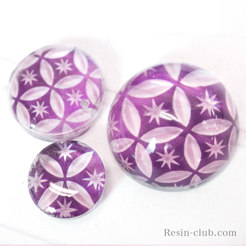 Resin Sticker [KIRIKO Japanese Pattern Purple]